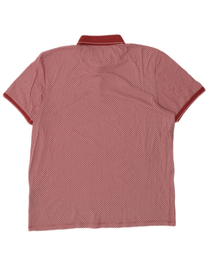 Ted Baker Polo para hombre con estampado abstracto, talla 6, 2XL, algodón rojo