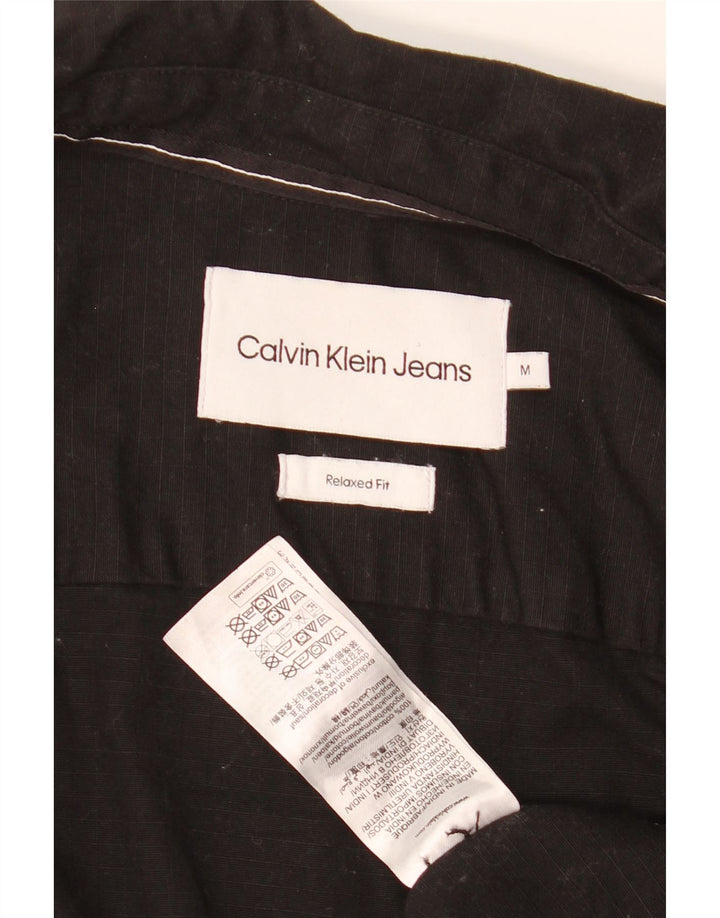 Calvin Klein Camisa de ajuste relajado para hombre Algodón negro mediano