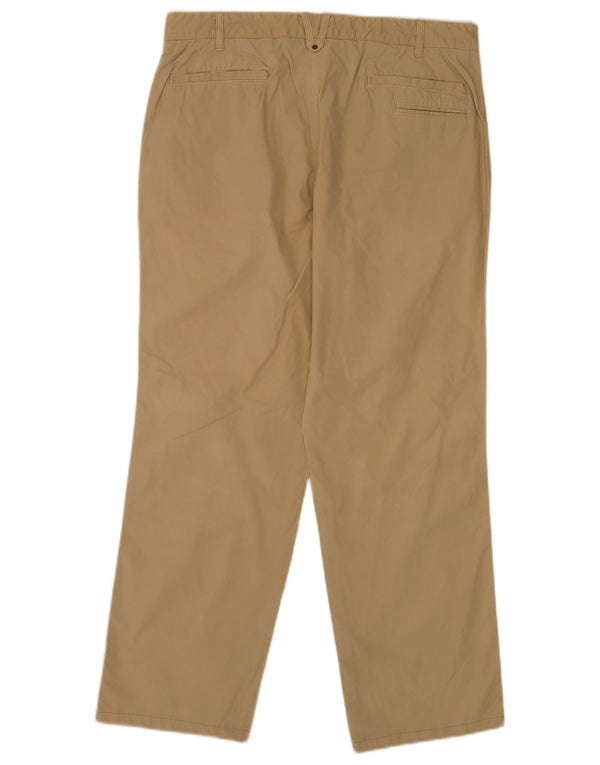 Massimo Dutti Pantalón Chino Recto Hombre EU 44 Large W34 L28 Beige Algodón