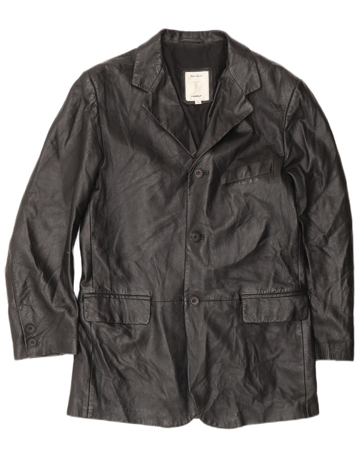 Conbipel Abrigo de cuero para hombre IT 46 Small Cuero negro