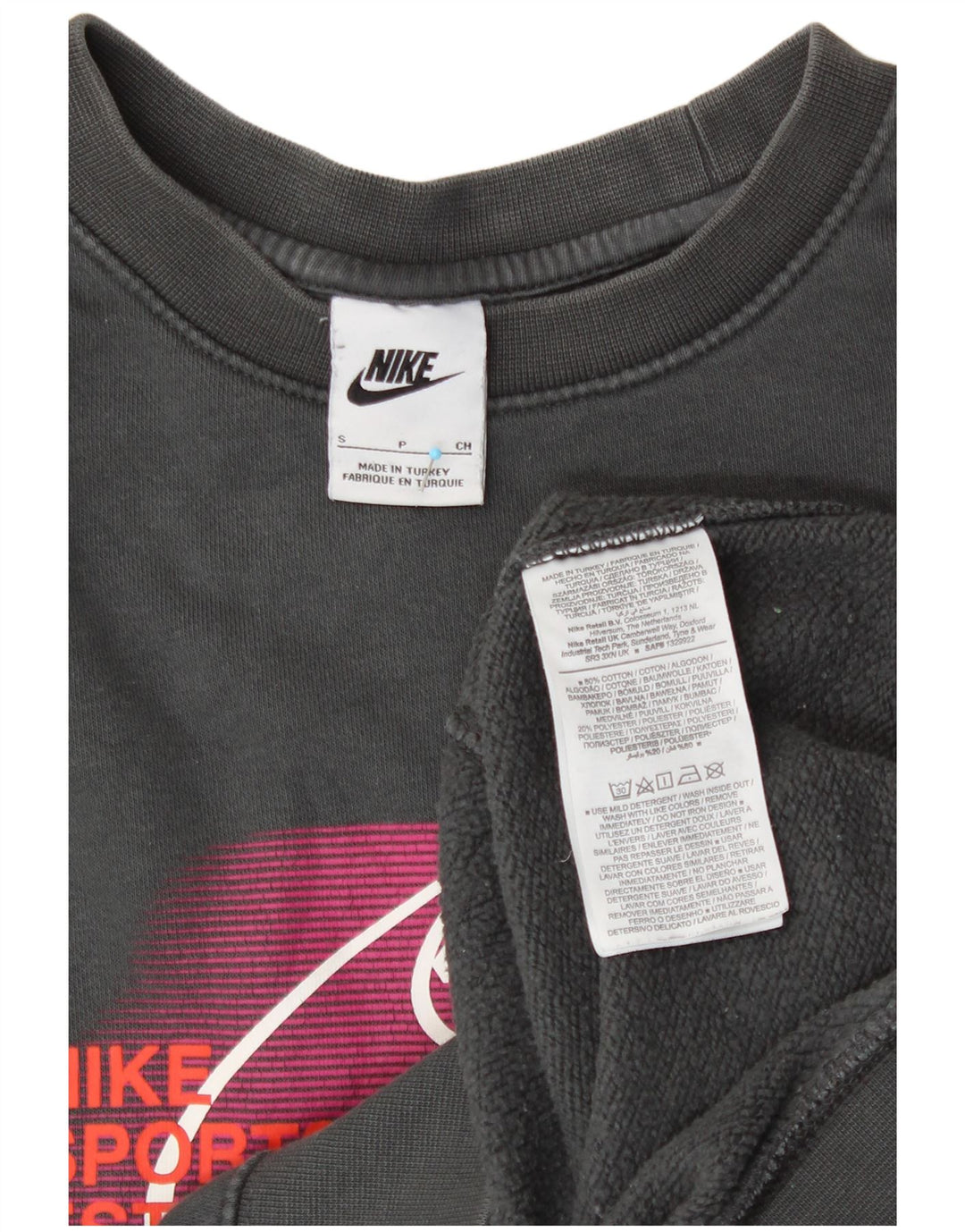 NIKE Hombre Sudadera Gráfica Jumper Small Gris Algodón