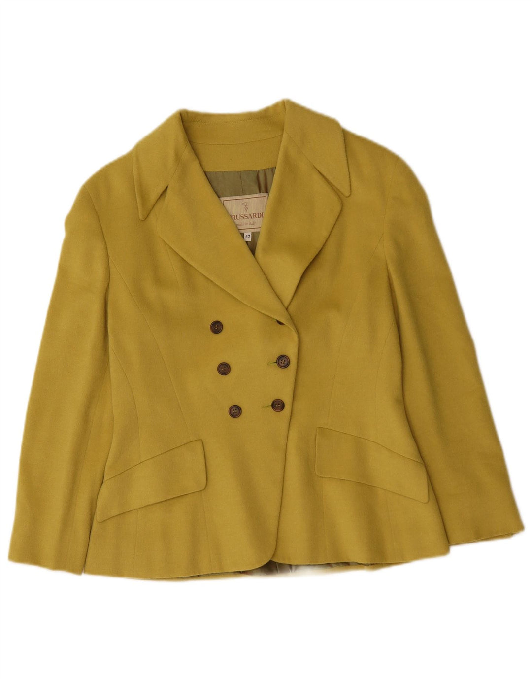 Chaqueta Blazer de Manga 3/4 para Mujer Trussardi IT 42 Amarillo Medio