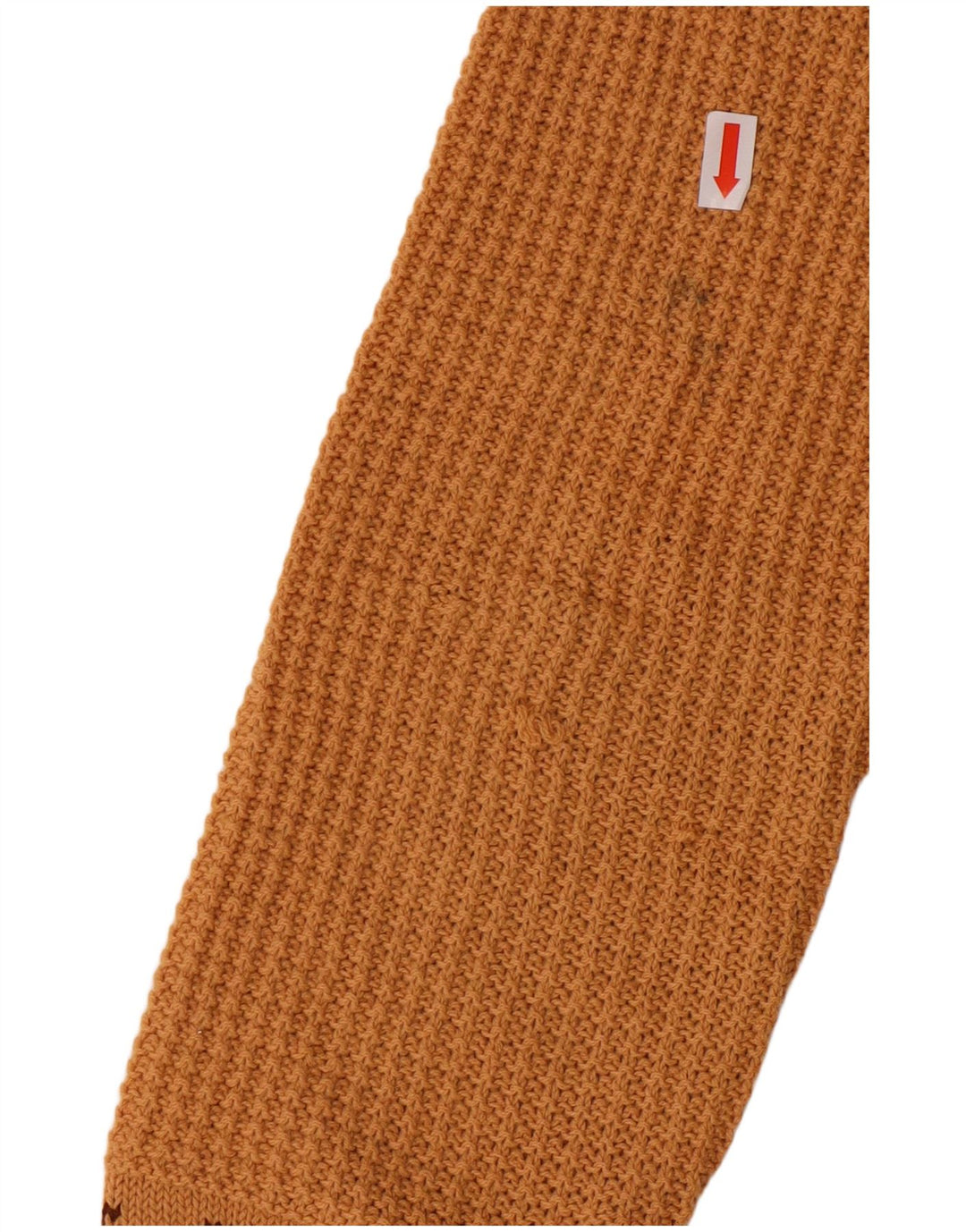 VINTAGE Mujer V-Cuello Jumper Suéter Reino Unido 10 Pequeño Marrón Geométrico