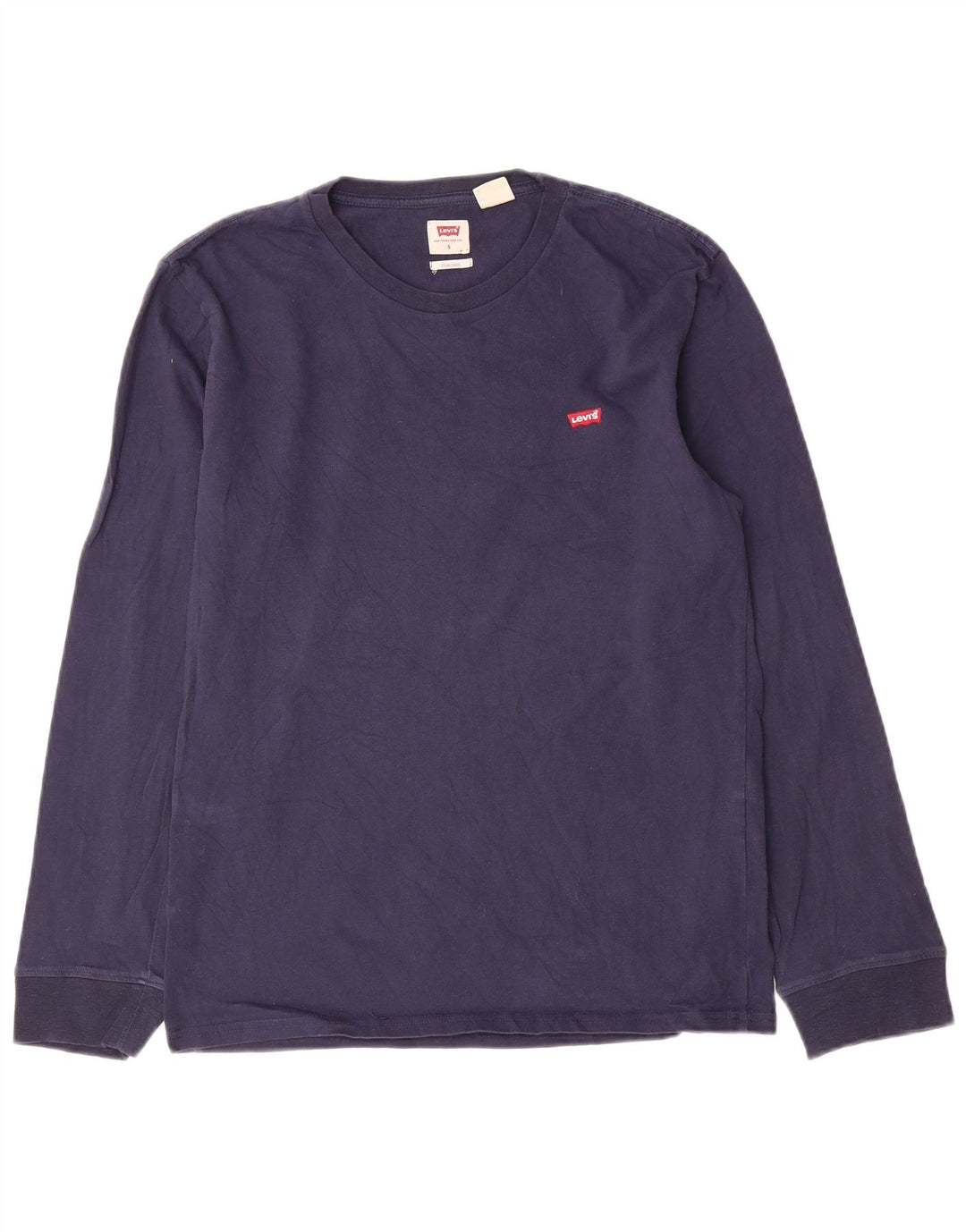 Levi's Mens Standard Fit Top Manga Larga Pequeño Algodón Azul Marino