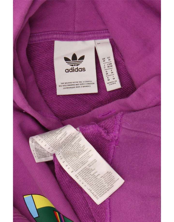 Adidas Hombre Sudadera Con Capucha Y Estampado Extragrande De Algodón Morado Medio