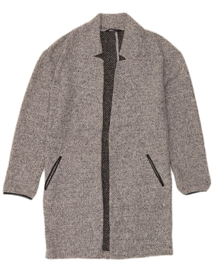 MARKS & SPENCER Abrigo abierto extragrande para mujer UK 6 XS Gris moteado