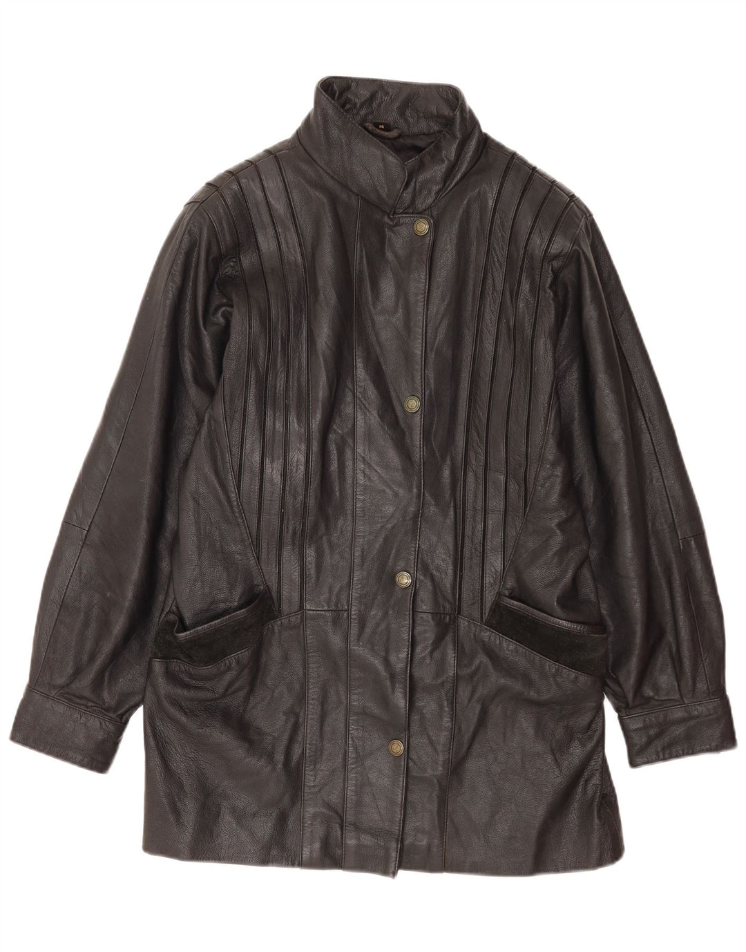 Skinz Chaqueta de cuero para mujer UK 44 Cuero negro grande