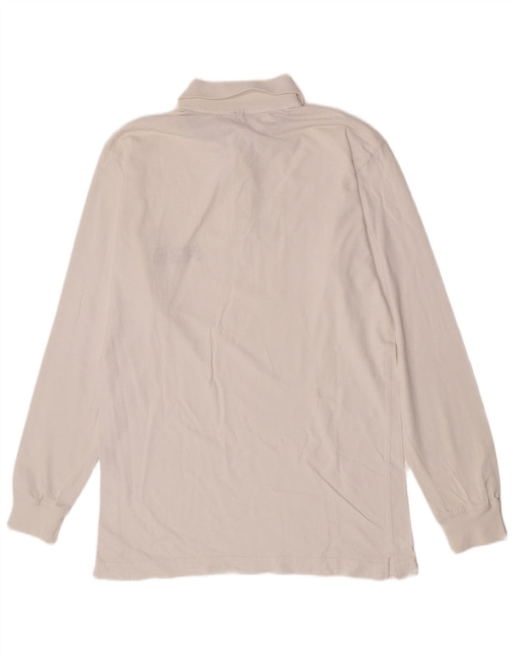 Fila Polo De Manga Larga Para Hombre Pequeño Algodón Blanco