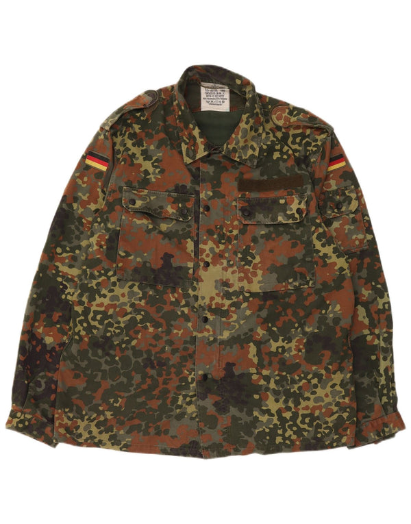 Vintage hombres sobrecamisa militar camisa grande caqui camuflaje algodón