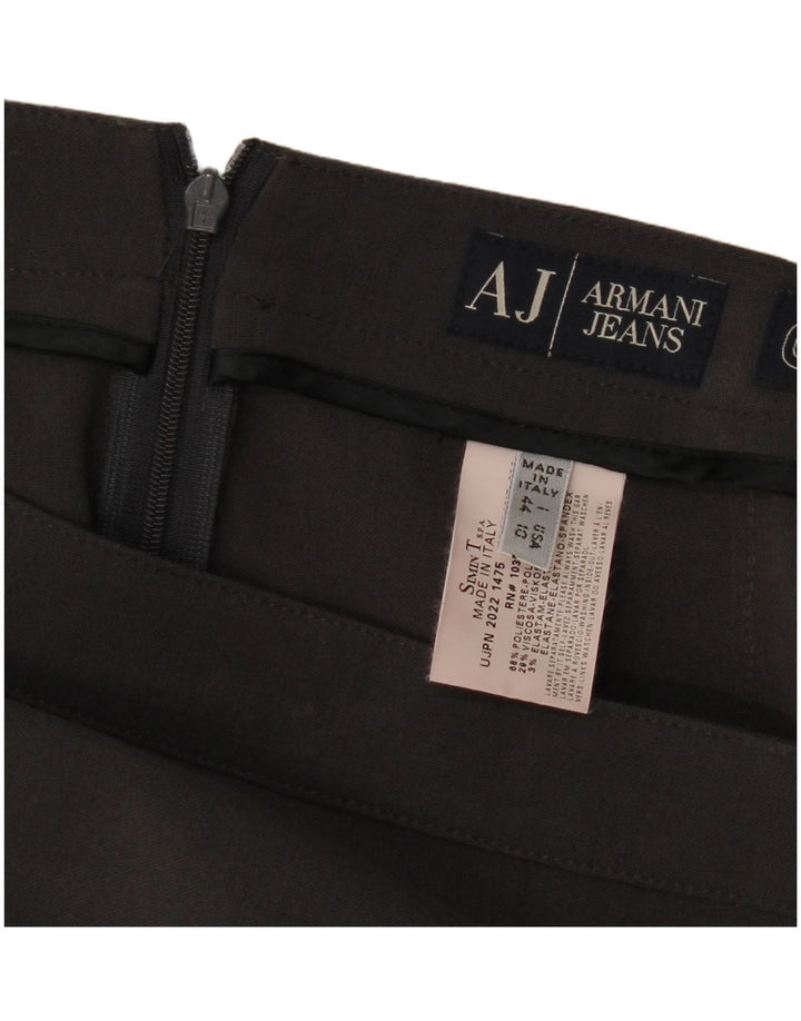 Armani Falda recta para mujer UK 44 Grande W32 Poliéster gris