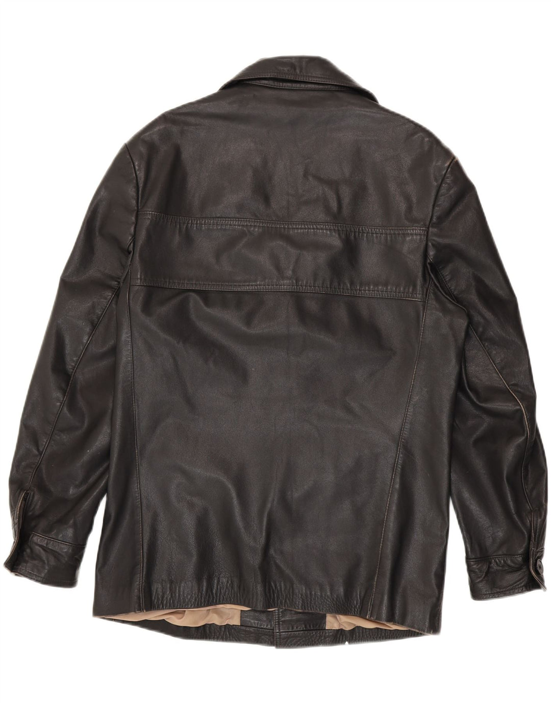 Vintage chaqueta de cuero para hombre Reino Unido 38 cuero negro medio