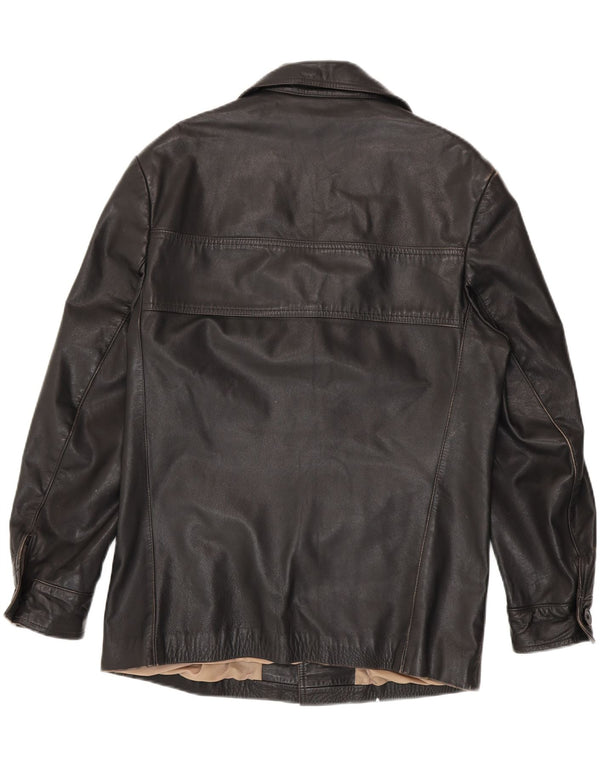 Vintage chaqueta de cuero para hombre Reino Unido 38 cuero negro medio