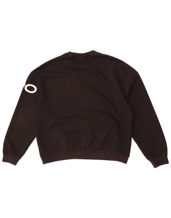 Nike Sudadera de gran tamaño con gráfico para mujer UK 10 Small Black Cotton