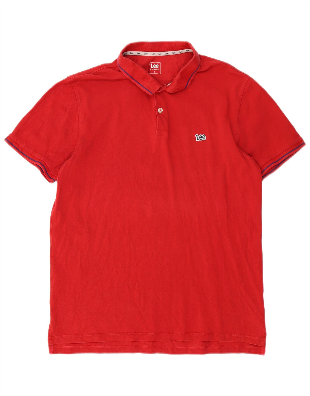 LEE Polo para hombre de algodón rojo grande
