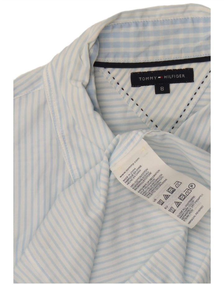 Tommy Hilfiger Camisa para mujer US 8 Algodón azul medio a rayas