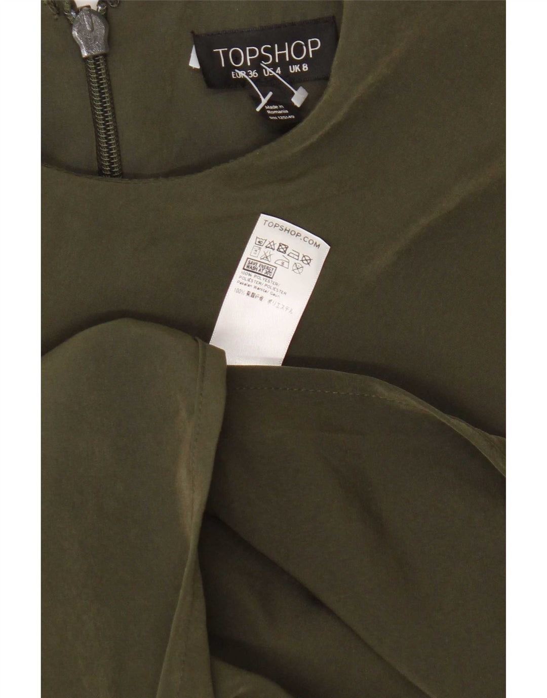 Topshop Vestido largo para mujer UK 8 Pequeño Poliéster verde