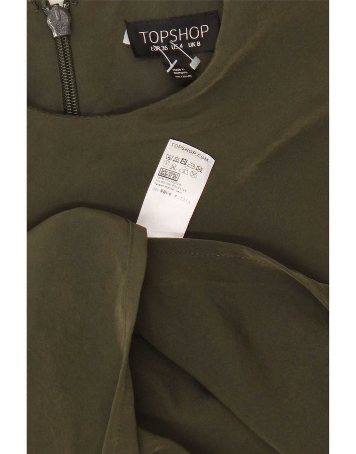 Topshop Vestido largo para mujer UK 8 Pequeño Poliéster verde