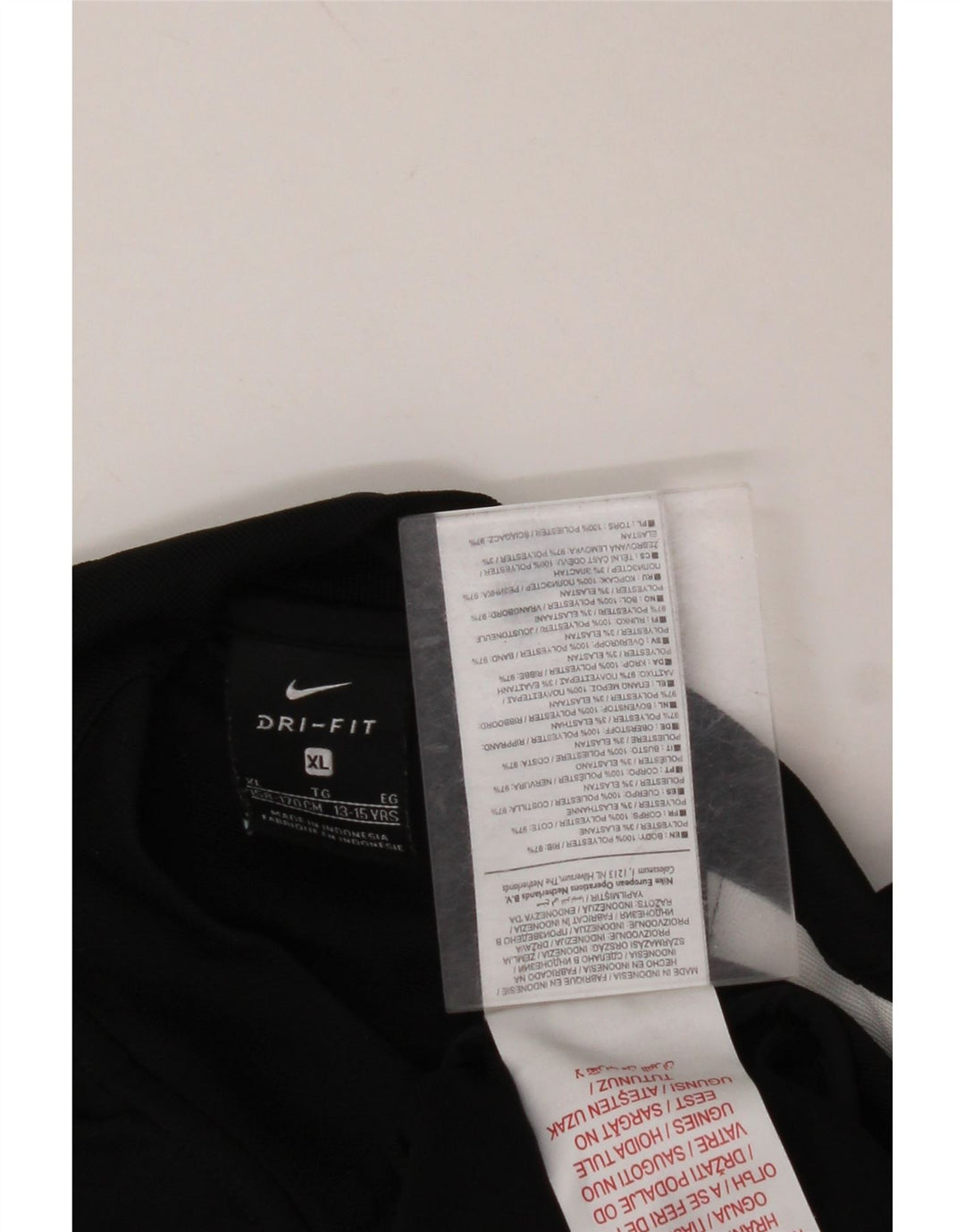 NIKE Boys Dri Fit Chándal Top Chaqueta 13-14 años XL Negro Colorblock