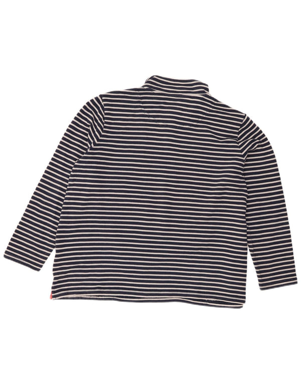 Joules - Sudadera con cuello y cremallera para mujer, talla XL, algodón a rayas, color azul marino