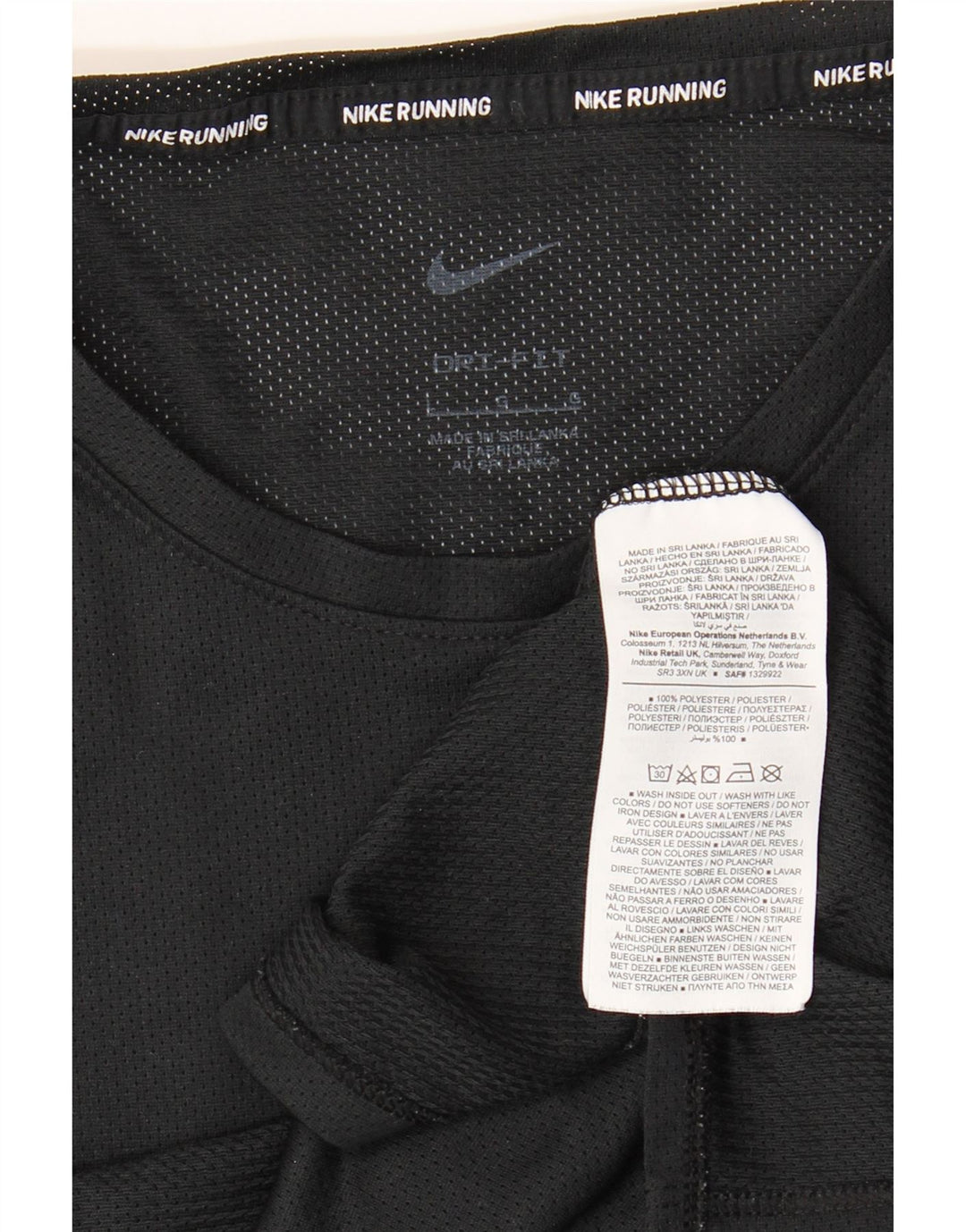 Nike - Camiseta para correr Dri Fit para hombre, talla grande, poliéster negro