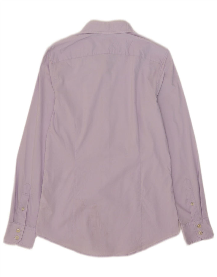Camisa Benetton Hombre Mediano Morado Algodón
