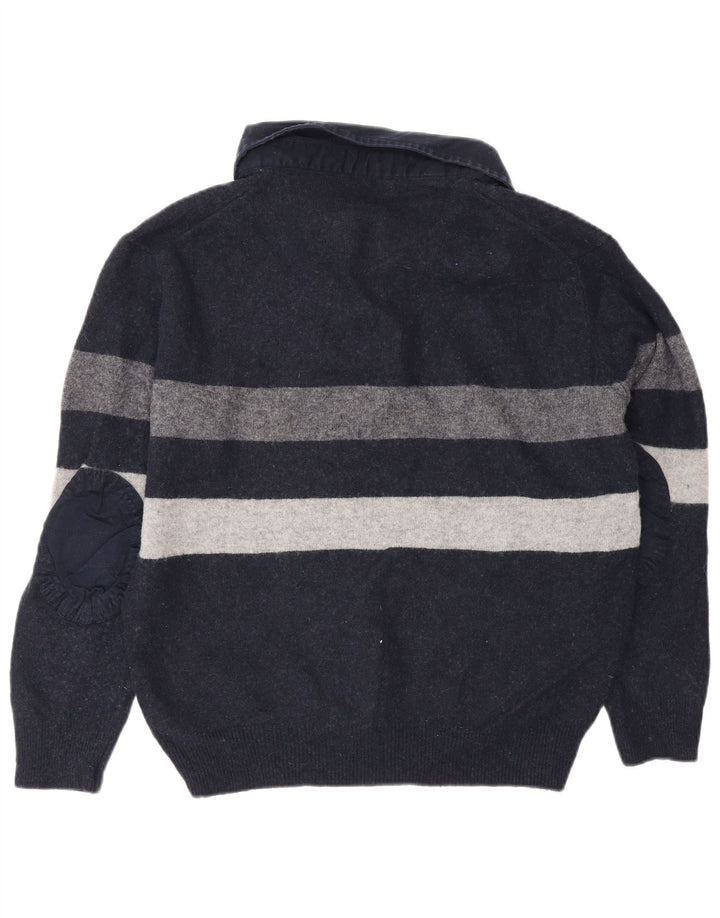 Marks & Spencer Jersey azul marino con cuello tipo polo para hombre, talla grande, color azul marino