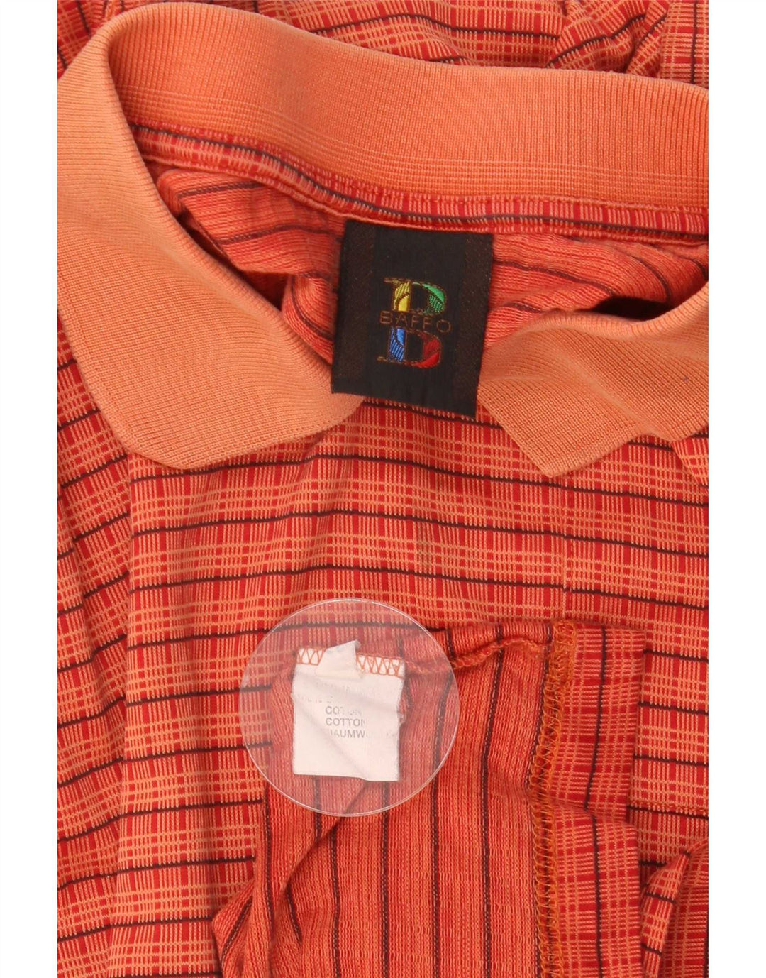 Baffo Polo Hombre IT 56 XL Algodón A Cuadros Naranja