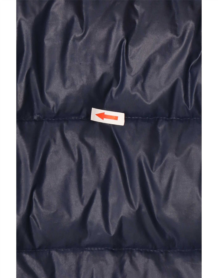Benetton Mujer Abrigo Acolchado Con Capucha IT 42 Medium Azul Marino Poliamida