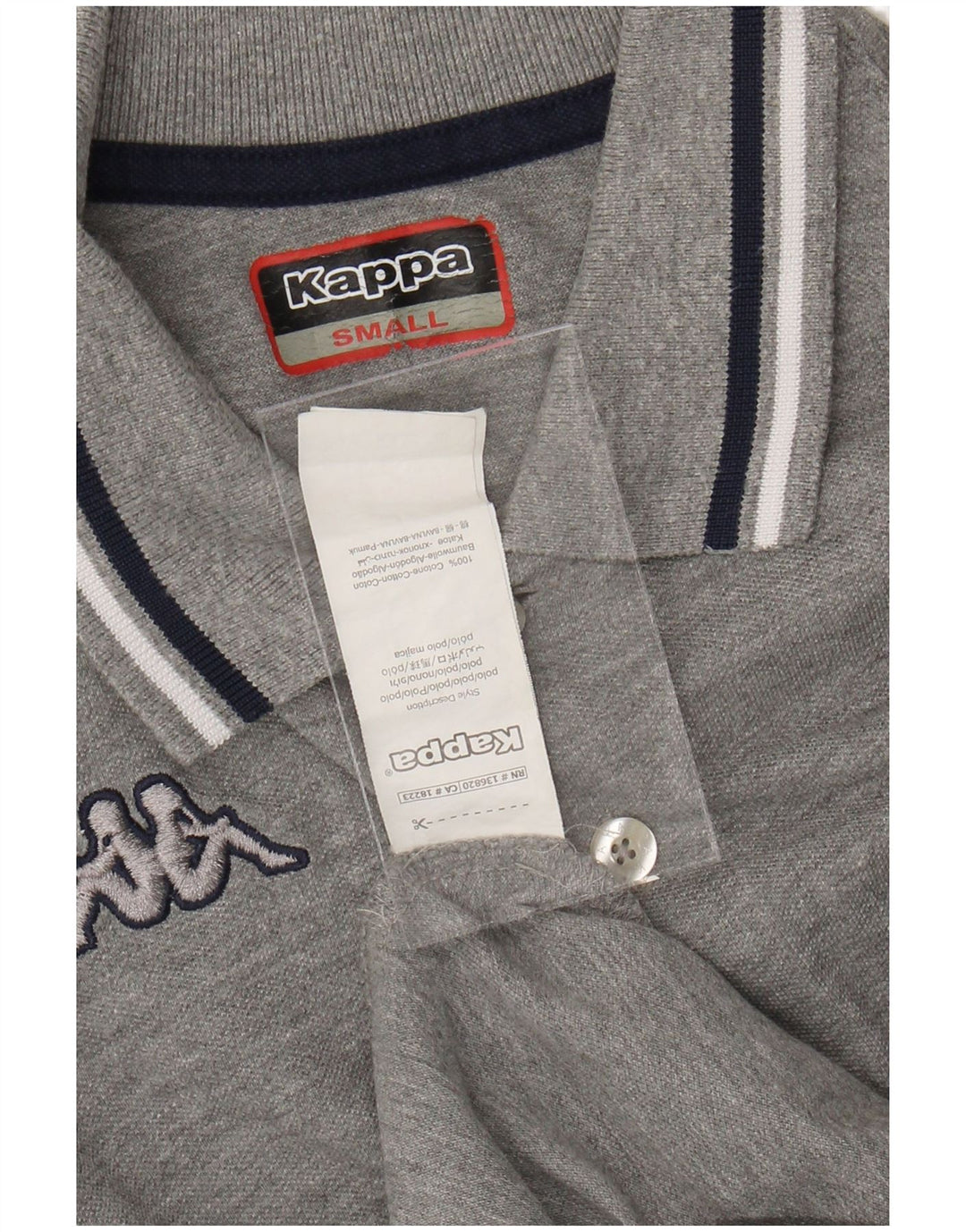 KAPPA Polo Hombre Algodón Rayas Gris Pequeño