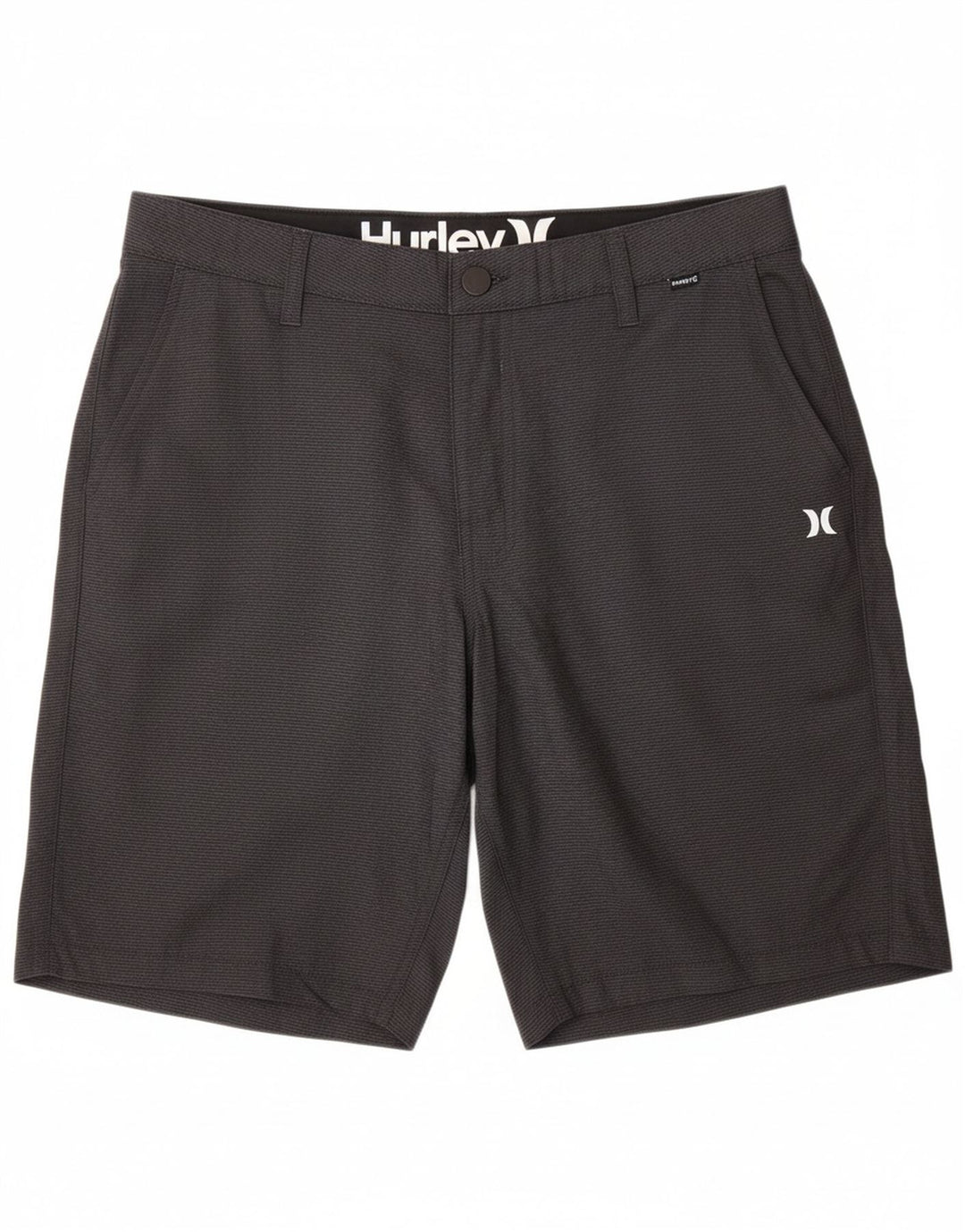 HURLEY Mens Chino Shorts W34 Large Grey Herringbone Polyester