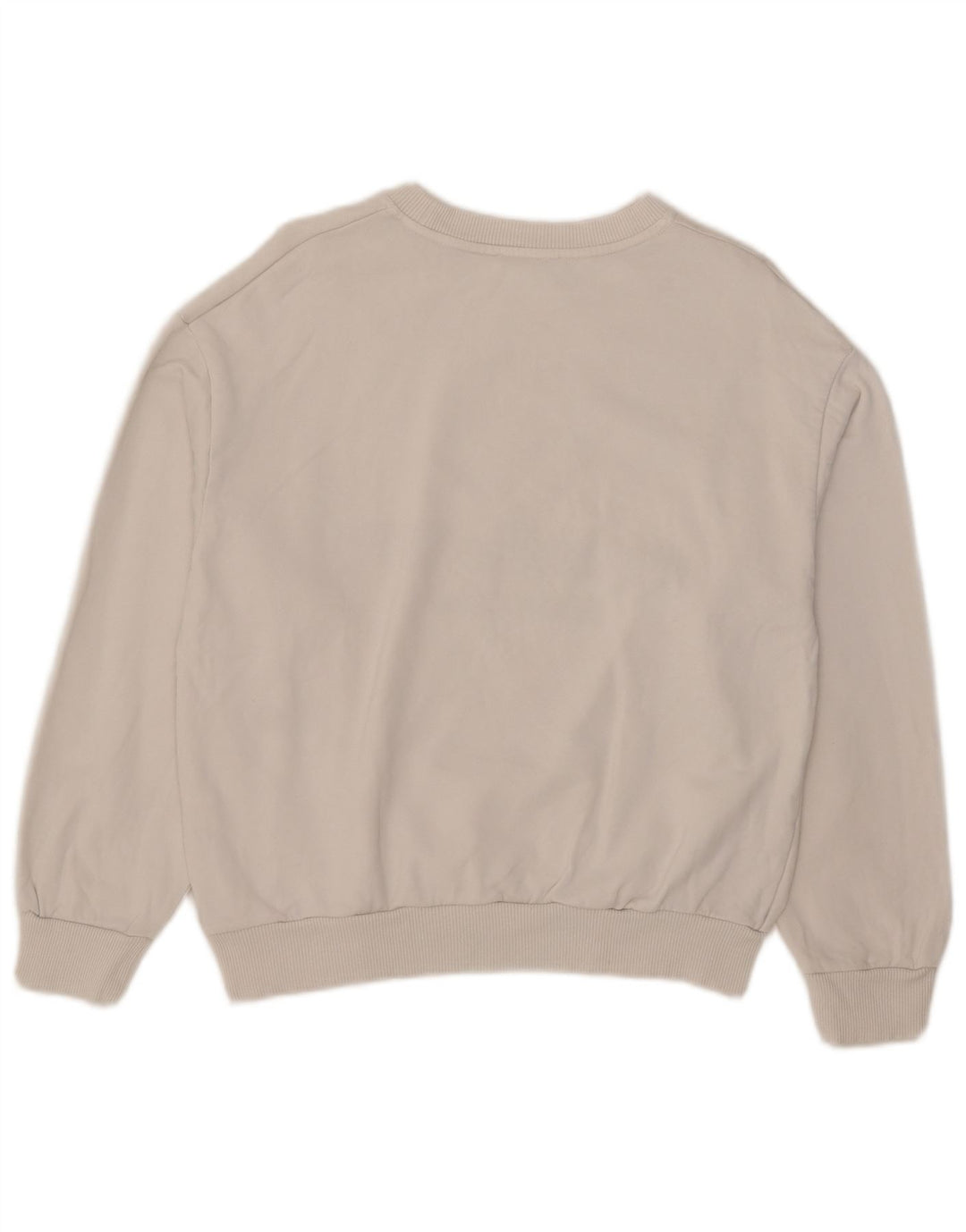 Zara Mujer Gráfico Sudadera De Gran Tamaño Jersey Reino Unido 10 Pequeño Algodón Blanco