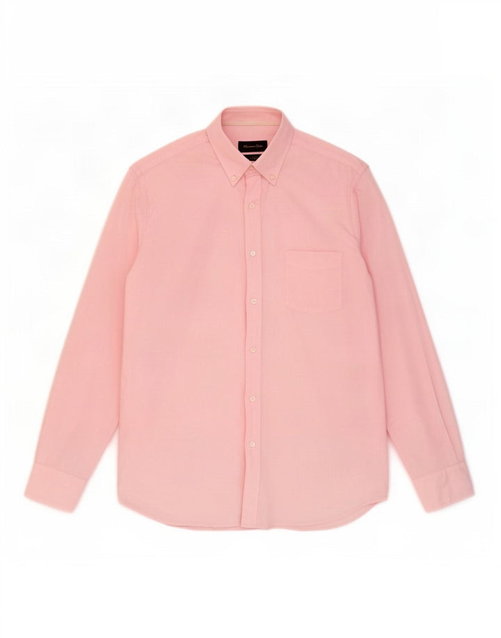 Camisa Massimo Dutti Hombre Casual Fit Grande Rosa
