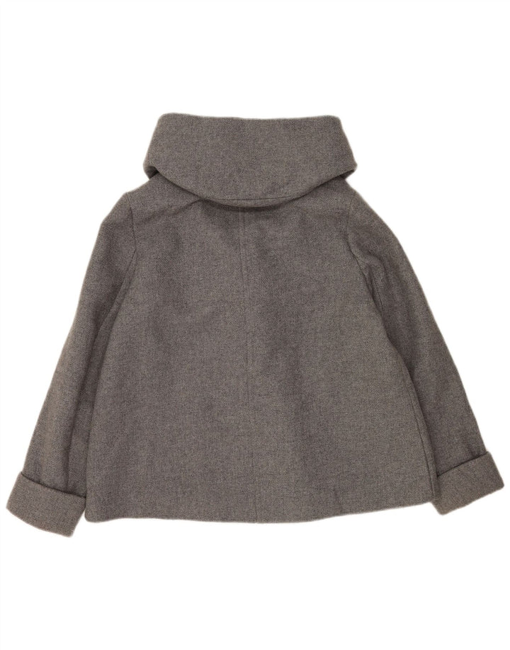 Zara Mujer Cazadora Bomber Con Capucha UK 40 Lana Gris Medio