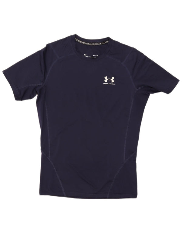 Camiseta Under Armour Heat Gear para hombre, camiseta mediana, azul marino, sintético