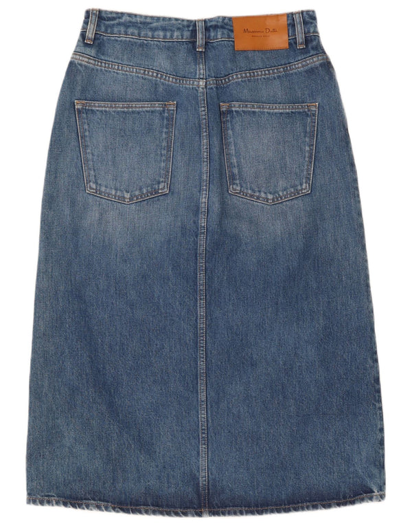 Massimo Dutti Falda Vaquera De Cintura Alta Mujer EU 40 Medium W30 Azul Algodón