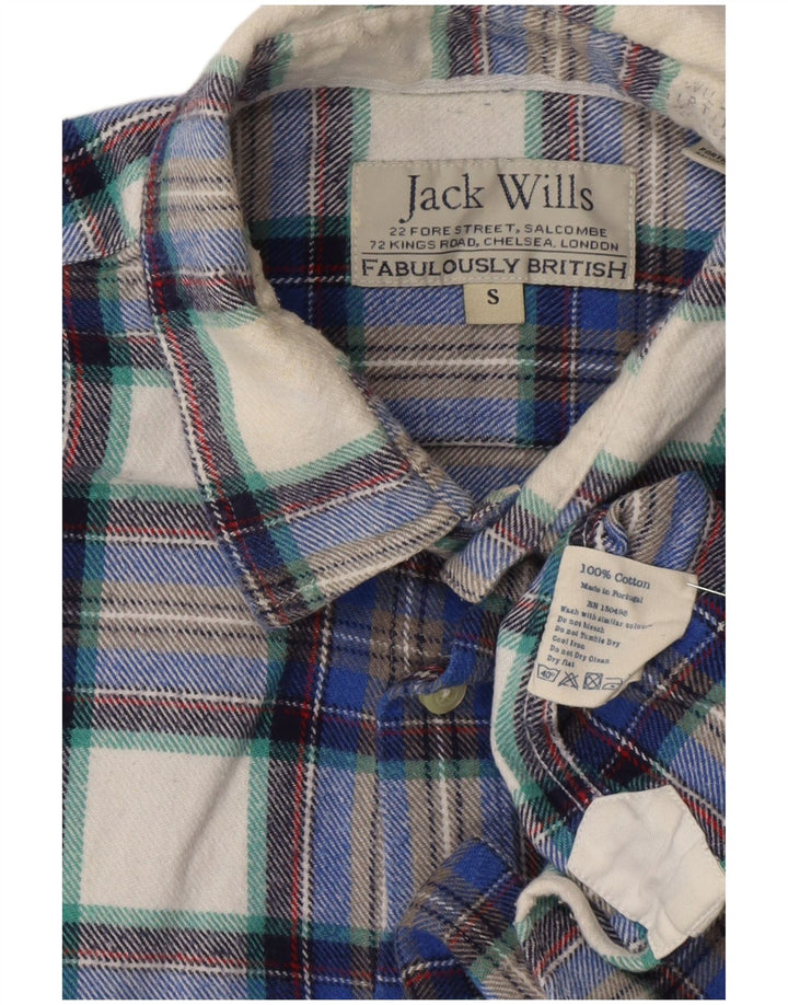Jack Wills Camisa De Franela Para Hombre Pequeña Algodón A Cuadros Azul Marino