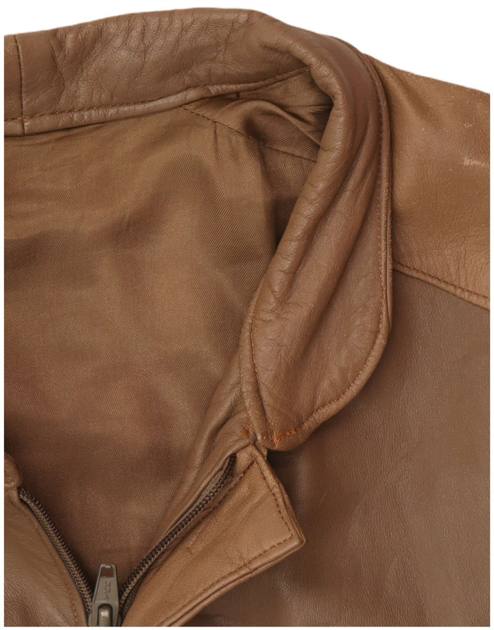 Chaqueta de cuero vintage para hombre Reino Unido 38 Marrón medio