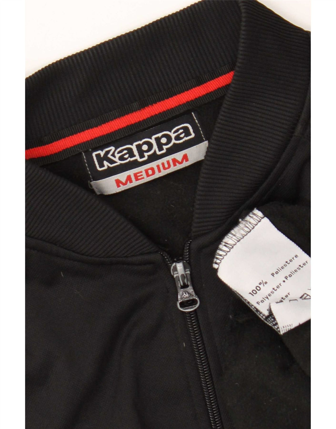 Kappa Hombre Chándal Top Chaqueta Mediana Negro Poliéster