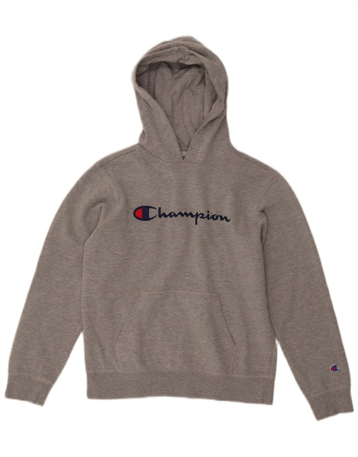 CHAMPION Jersey con capucha gráfica para niños 13-14 años XL Algodón moteado gris