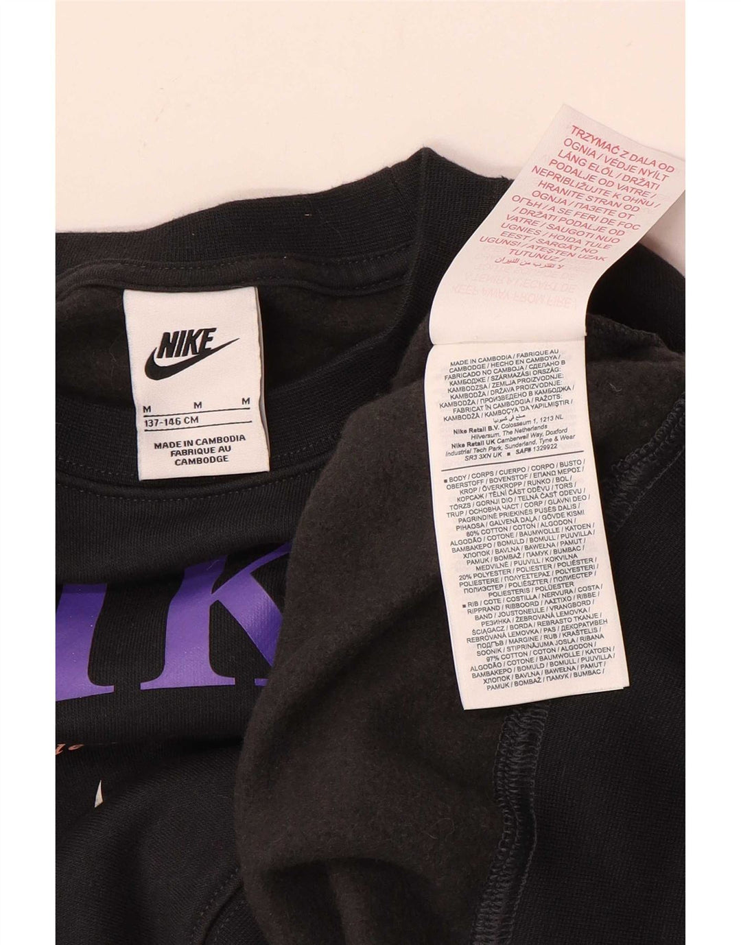 Nike Sudadera con gráfico extragrande para niñas 10-11 años Mediano Negro