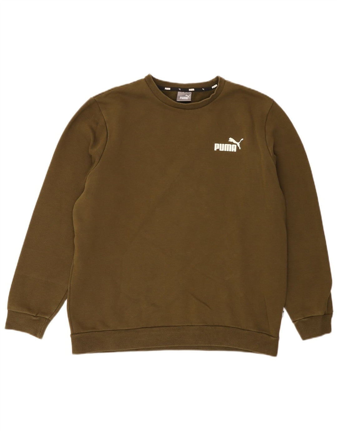 Puma Hombre Sudadera Jumper Large Caqui Algodón