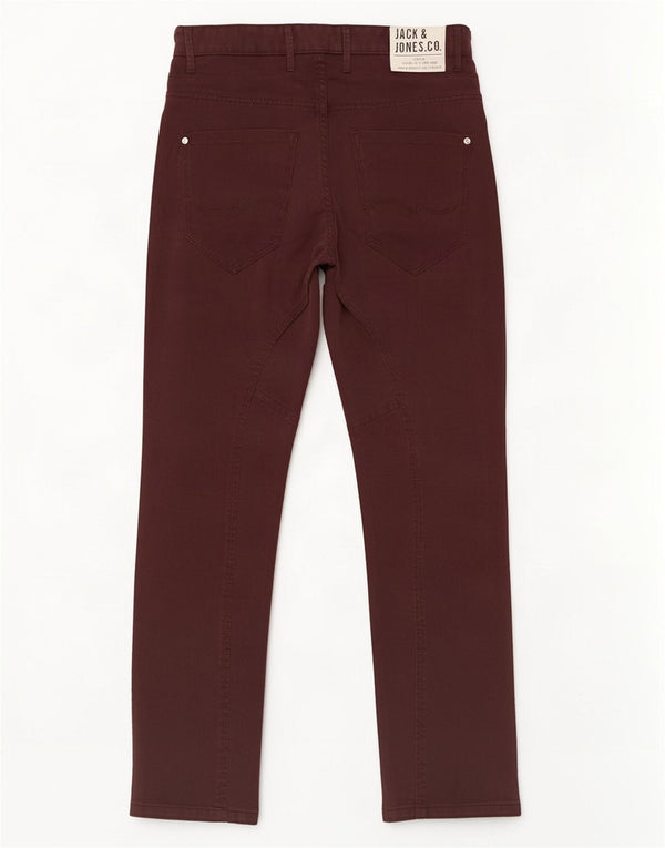 Jack & Jones Mens Anti Fit Casual Pantalones W34 L34 Algodón Borgoña