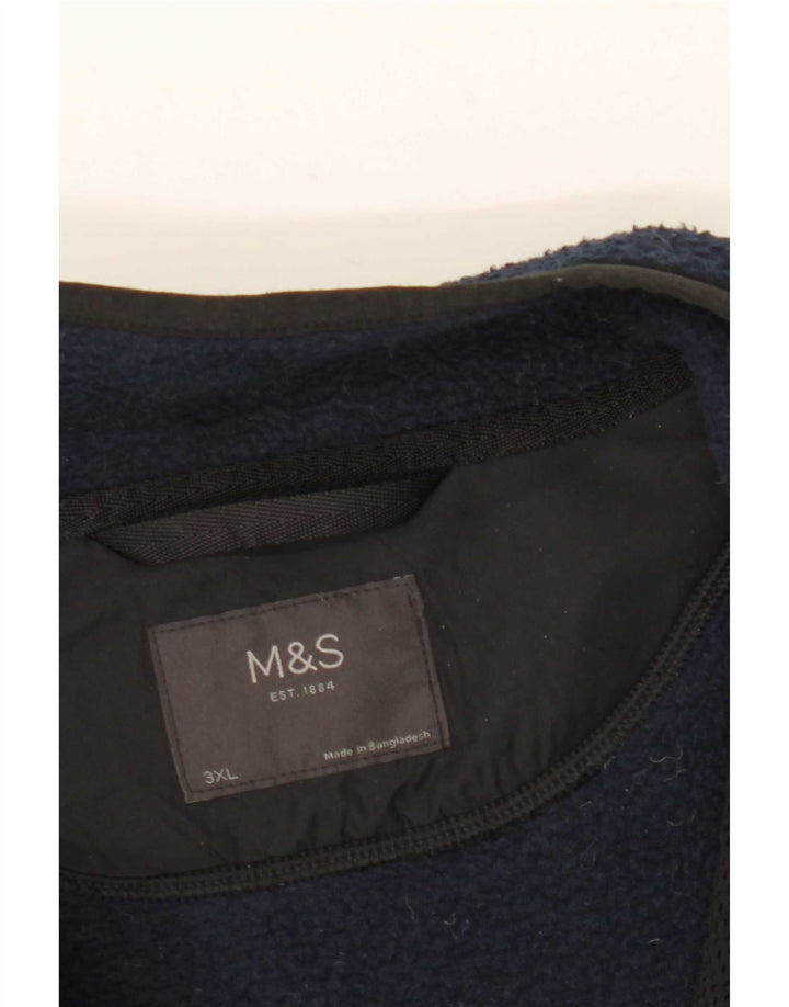 Marks & Spencer Chaqueta polar para hombre UK 46 3XL Azul marino Poliéster