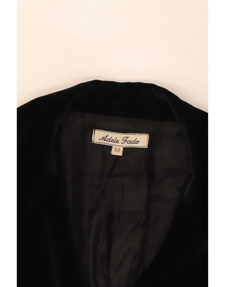 Adele Fado Chaqueta Blazer de Terciopelo con 3 Botones para Mujer UK 40 Medium Black