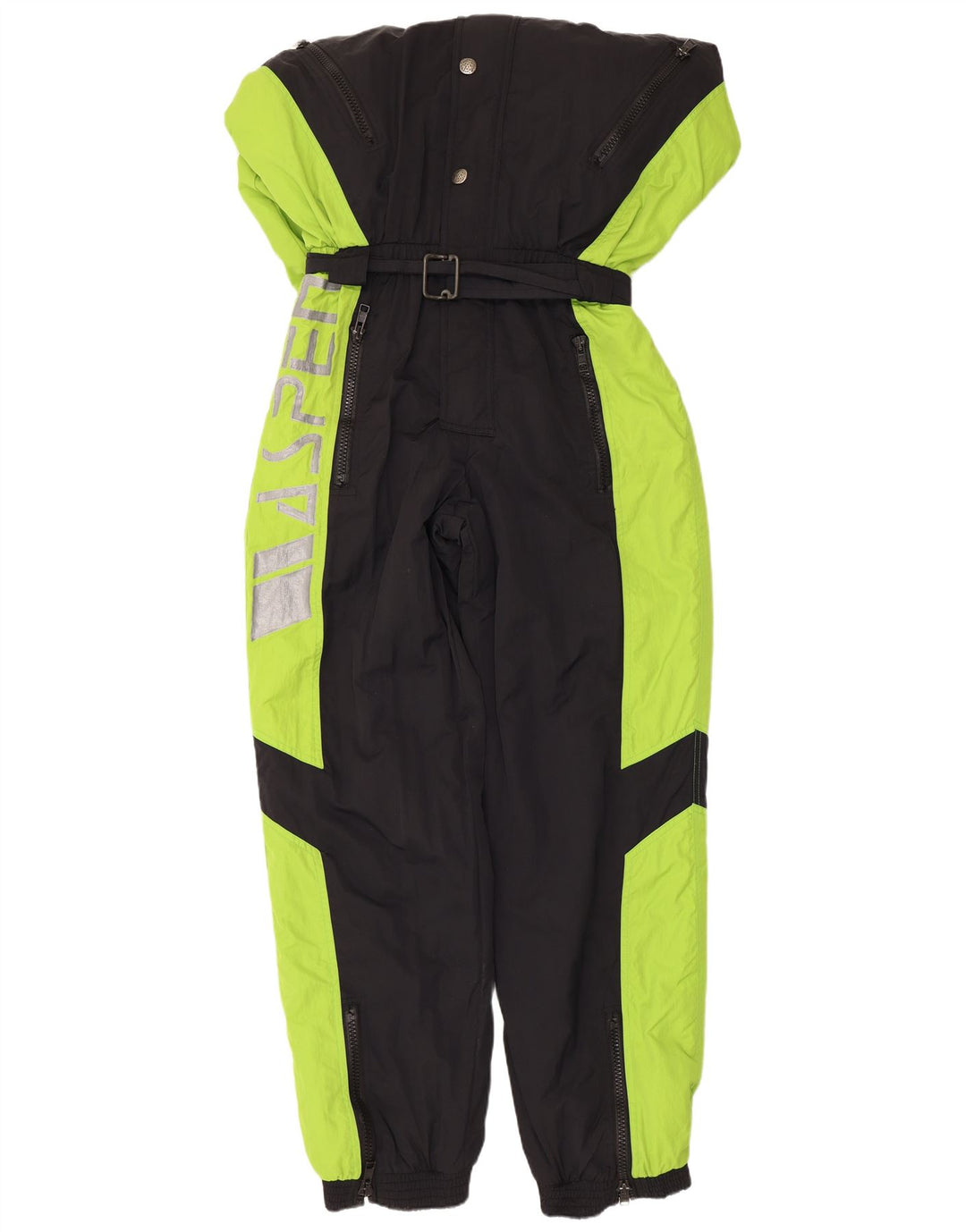 Vintage Hombre Gráfico Mono De Esquí Medio Negro Colorblock Poliamida