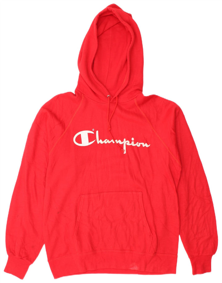 CHAMPION Sudadera con capucha gráfica para mujer Reino Unido 16 Grande Acrílico rojo