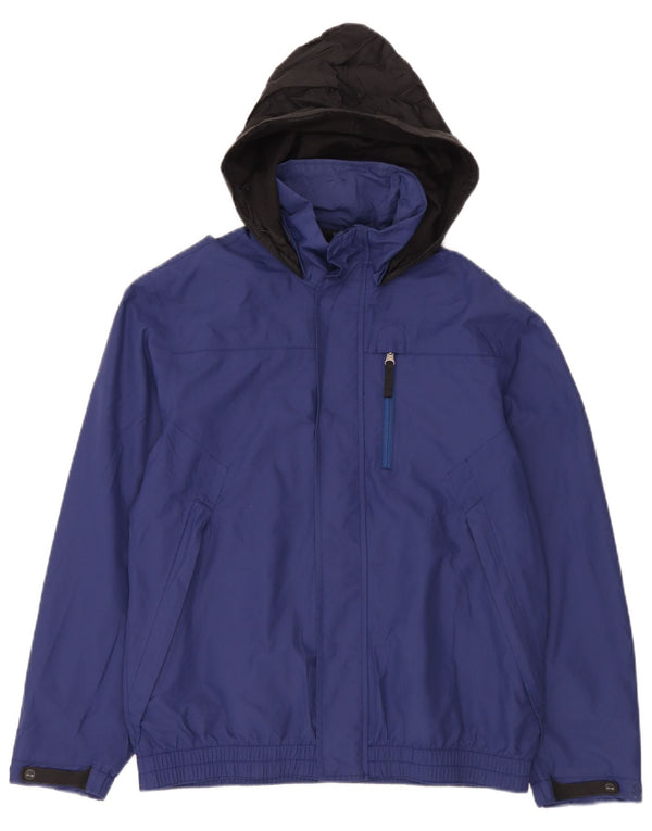 Timberland Chaqueta cortavientos con capucha para hombre UK 36 Small Blue Colourblock