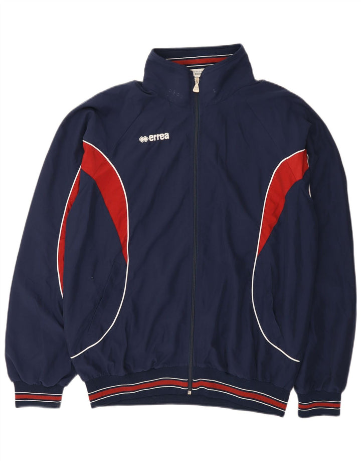 Errea Hombre Chándal Top Chaqueta Grande Azul Marino Colorblock Poliéster