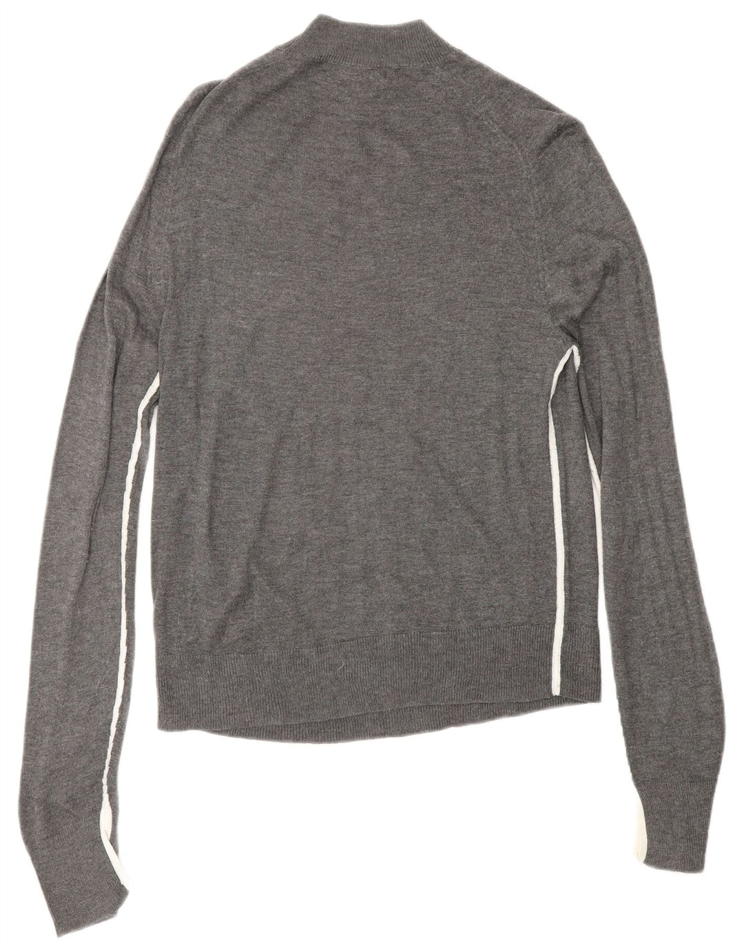 ZARA Jersey con cuello alto para mujer, talla 40, viscosa gris medio