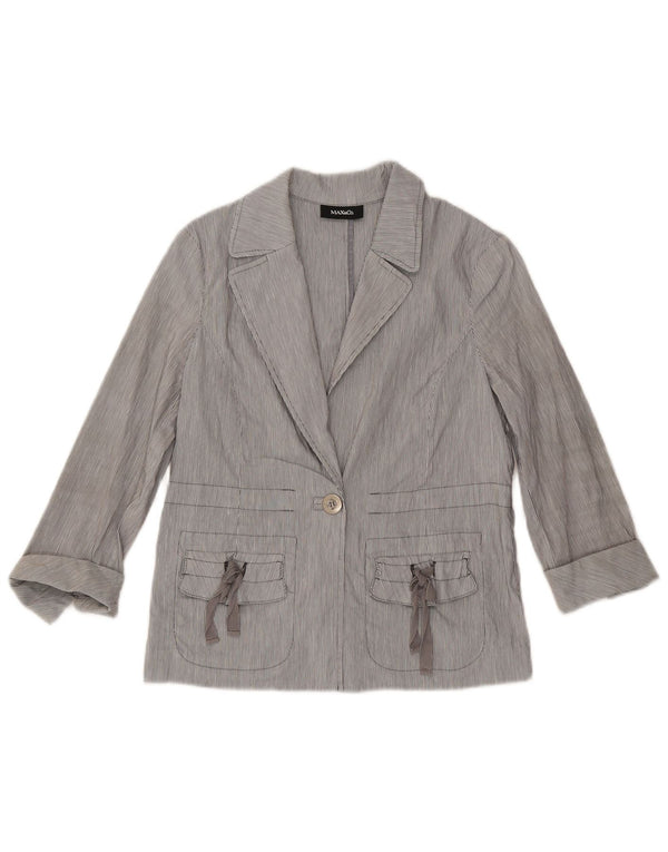 Max & Co. Chaqueta tipo blazer de manga 3/4 para mujer UK 8 Small Blue Pinstripe